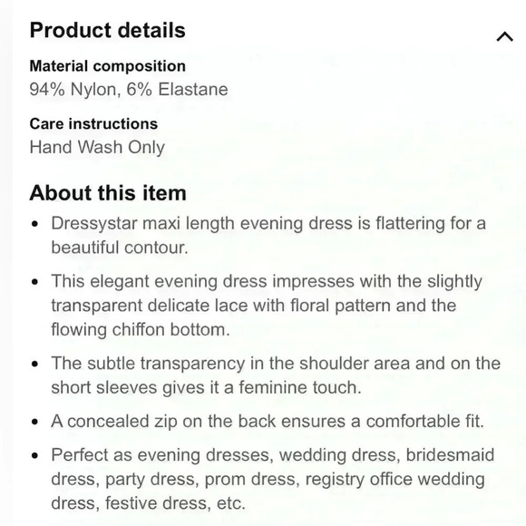 NWT- Dressystar long dress / prom dress / wedding dress - Picture 9 of 10